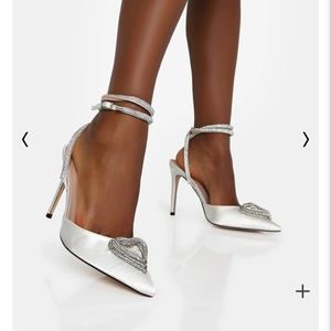 Public Desire- White Satin Heel